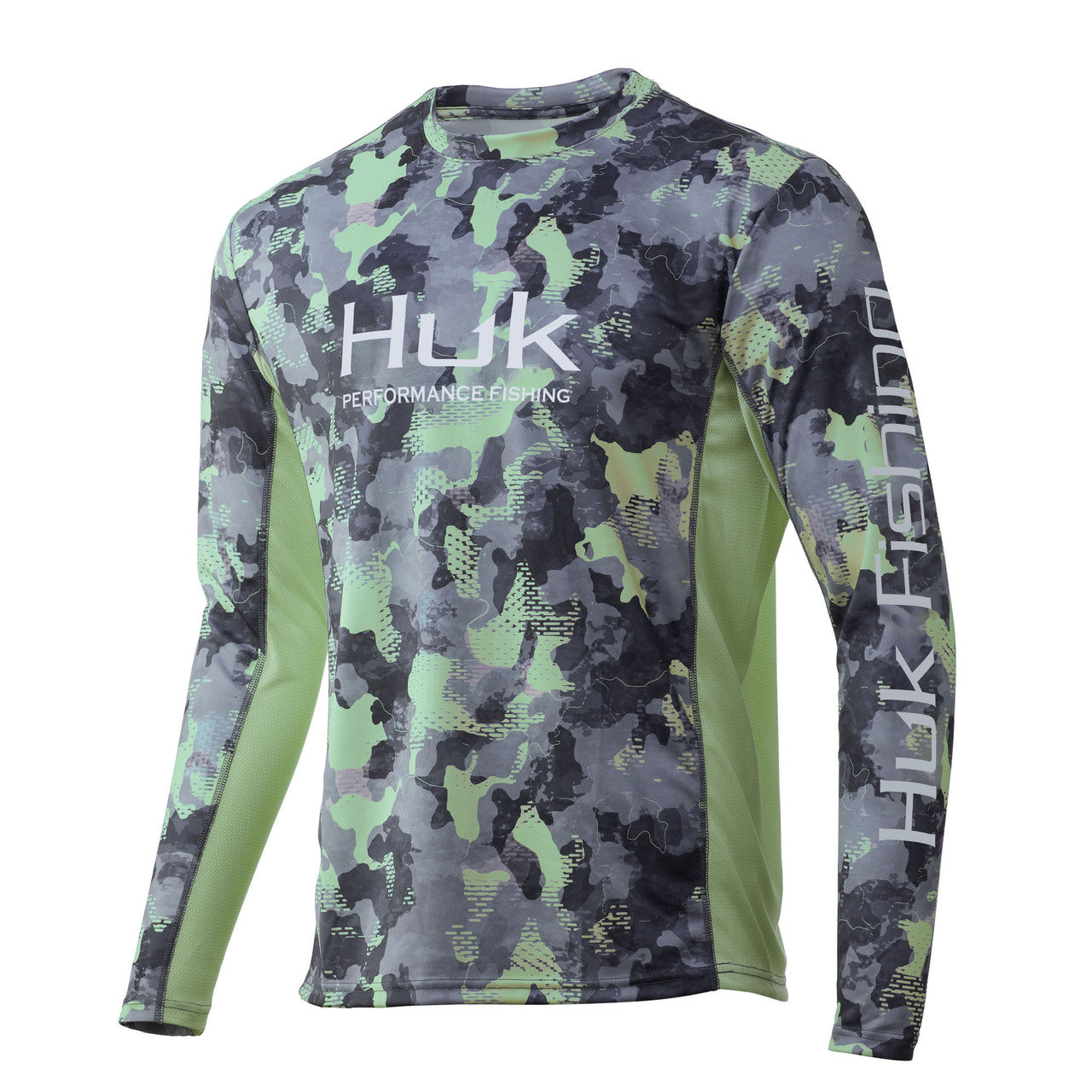 Huk Men's Icon X Performance Long Sleeve Fishing Shirt (Blue Camo Fade, XL)  