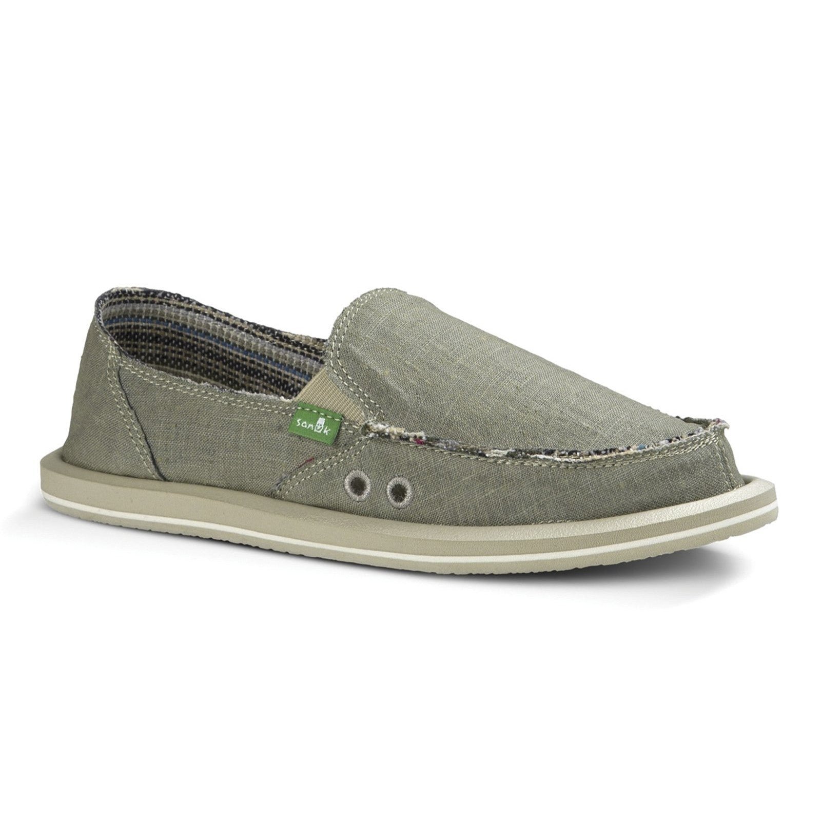 Sanuk Womens Donna Hemp Sandal Shoes in olive grey –