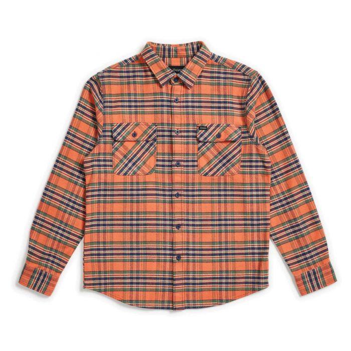 Brixton Bowery Orange & Black Flannel Shirt